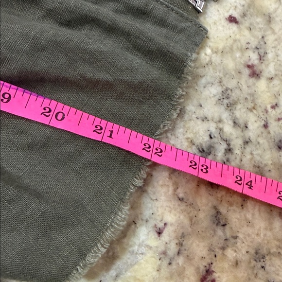 INC International Concepts Women’s Ruffled Linen Jacket olive green size small - Picture 11 of 12